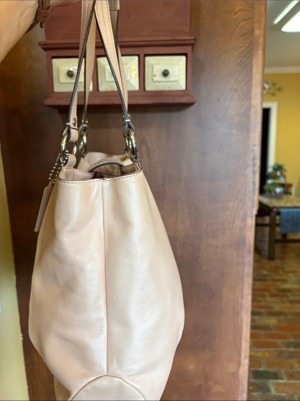 COACH Soho Leather Tote SHELL PINK/PEACH Bag Purse